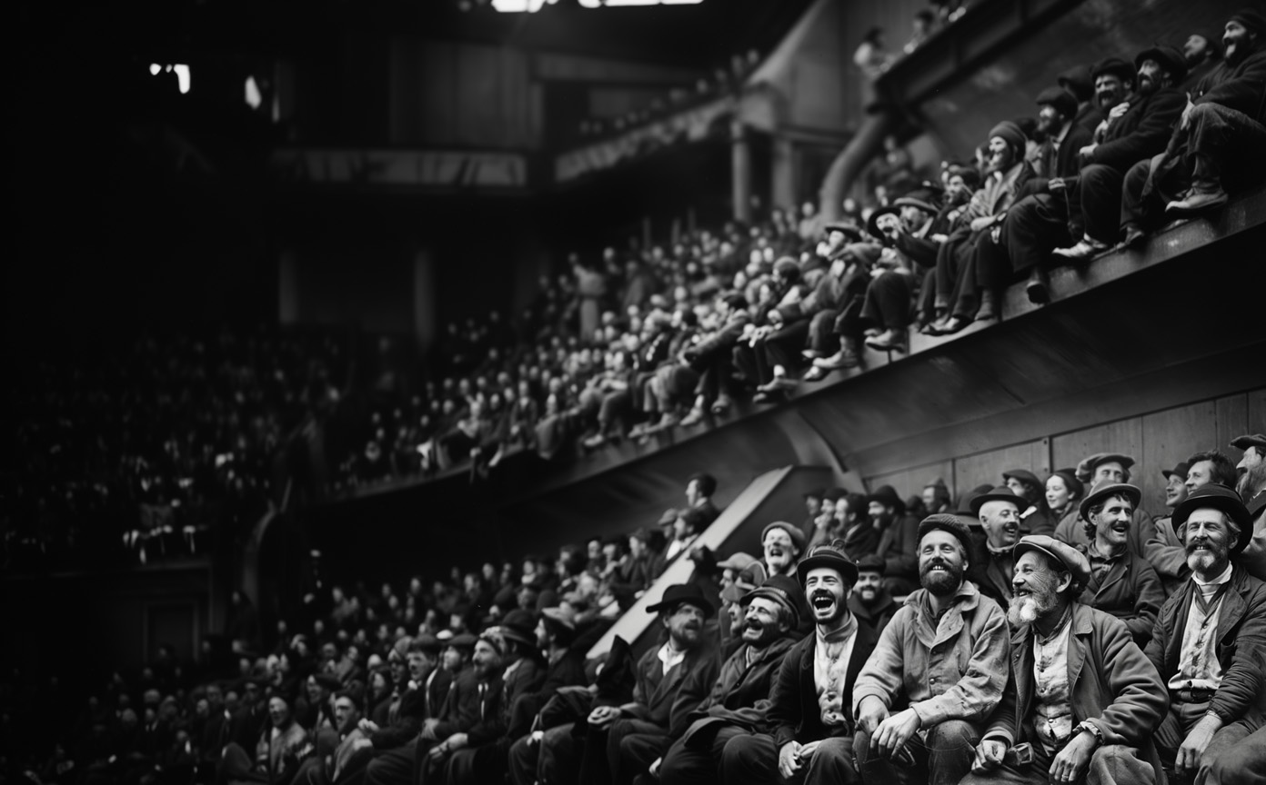 Le public ouvrier écoute une conférence de Samuel Smiles