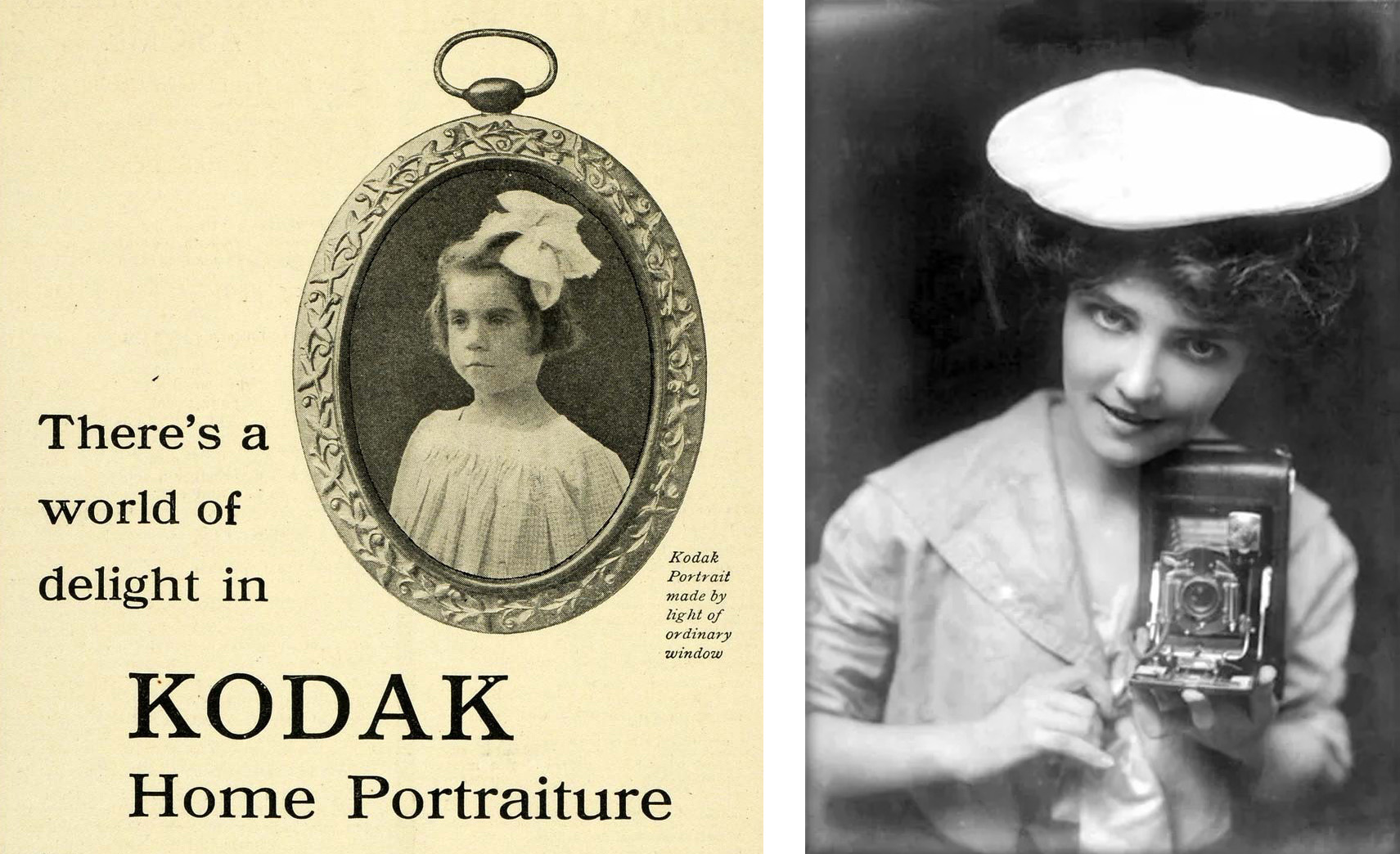 Two Kodak advertisements from 1906 and 1909